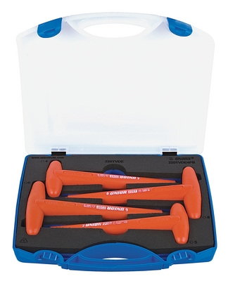 Set chei locas hexagonal T in cutie de plastic - 220TVDE4PB Unior, Dim. / Bucati: 4 - 8 / 4
